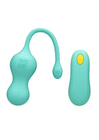 Romp Cello Rechargeable Silicone Vibrating Egg with Remote Control - Teal
