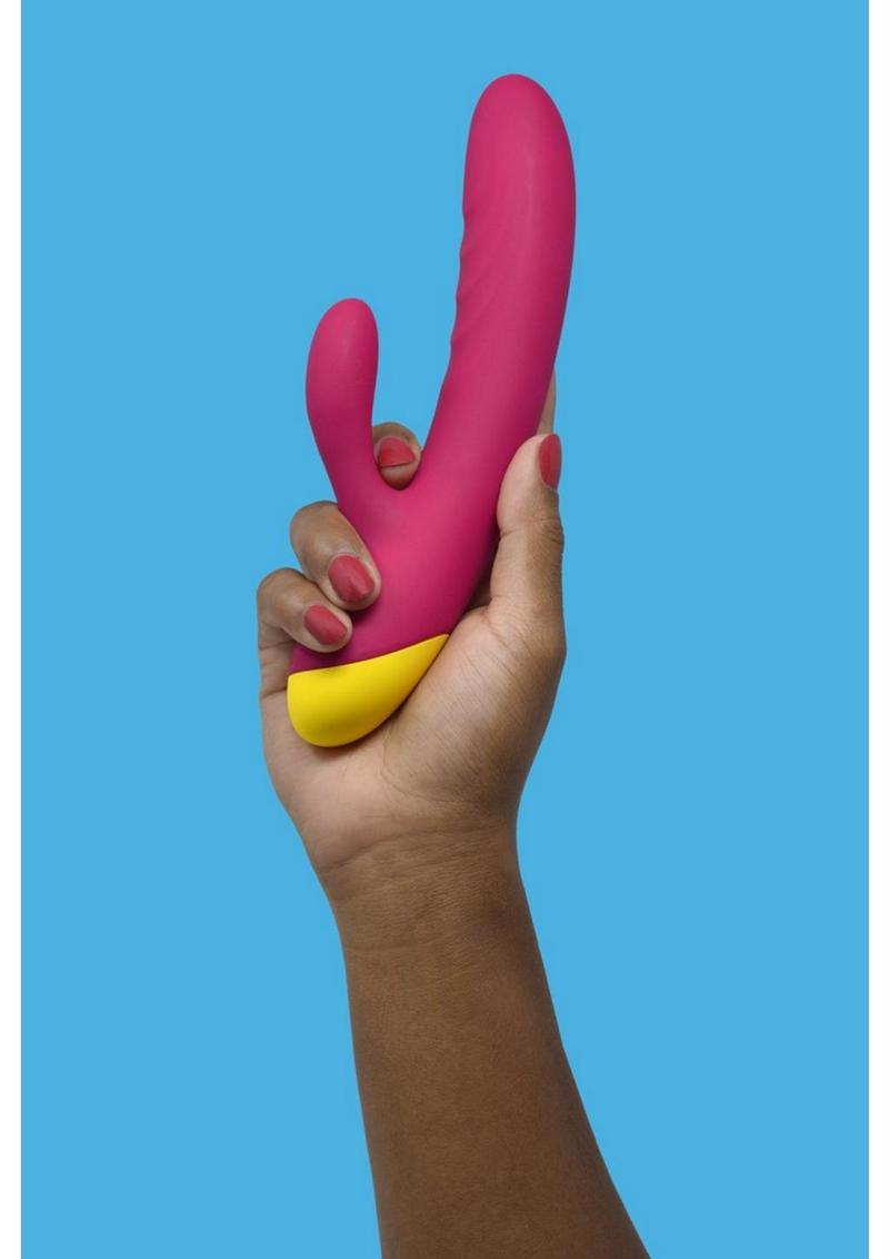 Romp Jazz Rechargeable Silicone Rabbit Vibrator - Red