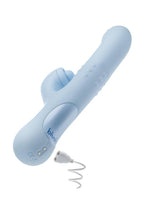 Blush Devin Rechargeable Silicone Rabbit Vibrator - Blue