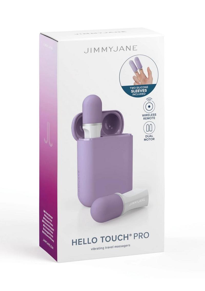 JimmyJane Hello Touch Pro Rechargeable Finger Vibrator with Remote Control - Lavender/White