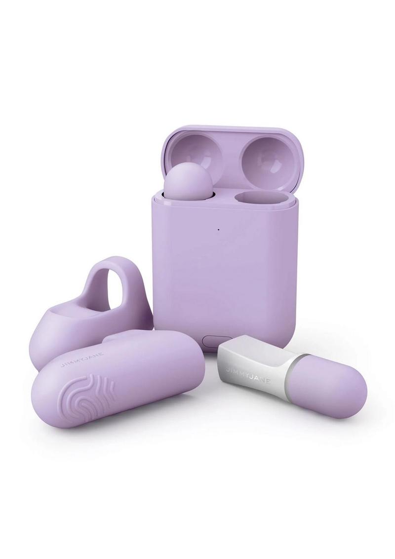 JimmyJane Hello Touch Pro Rechargeable Finger Vibrator with Remote Control - Lavender/White