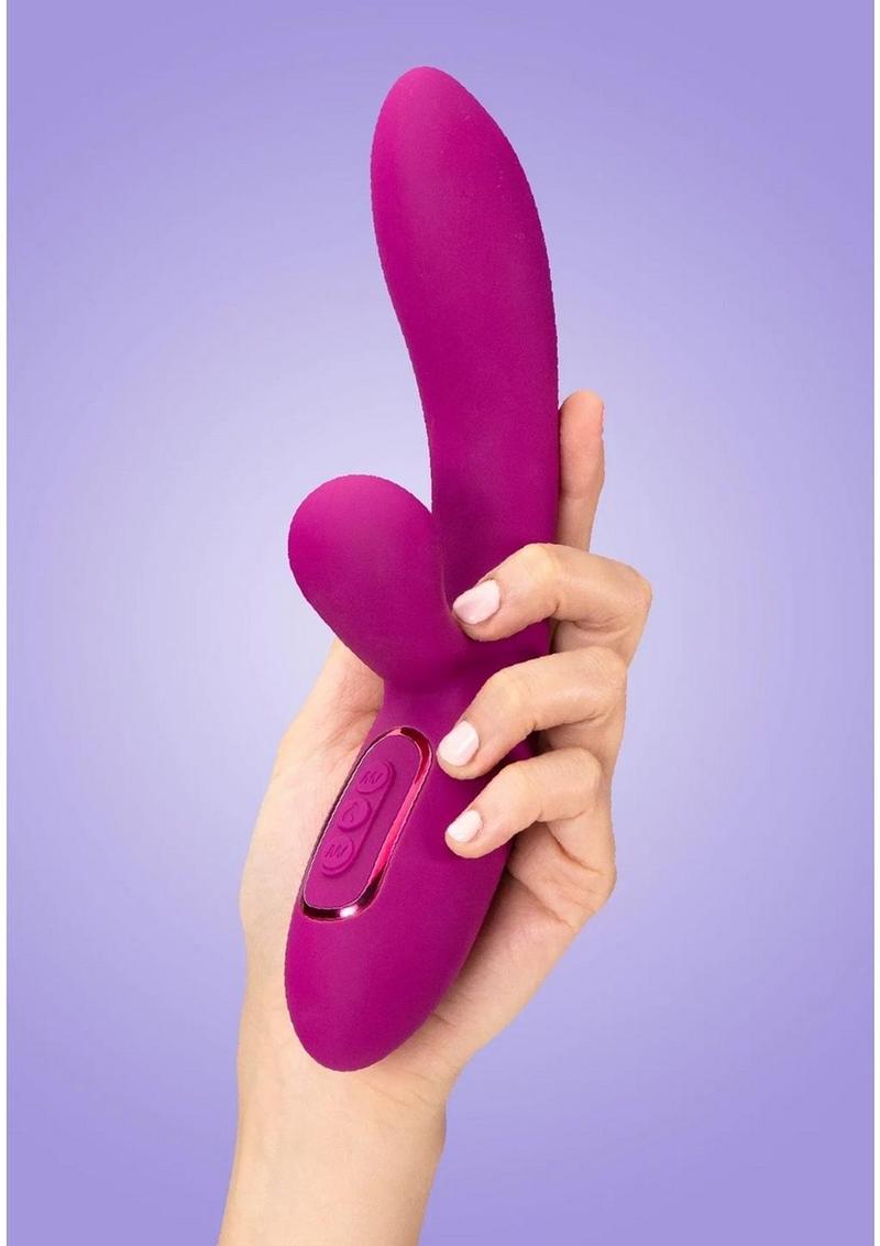 JimmyJane Solis Rabbit Rechargeable Silicone Rabbit Vibrator - Fuchsia