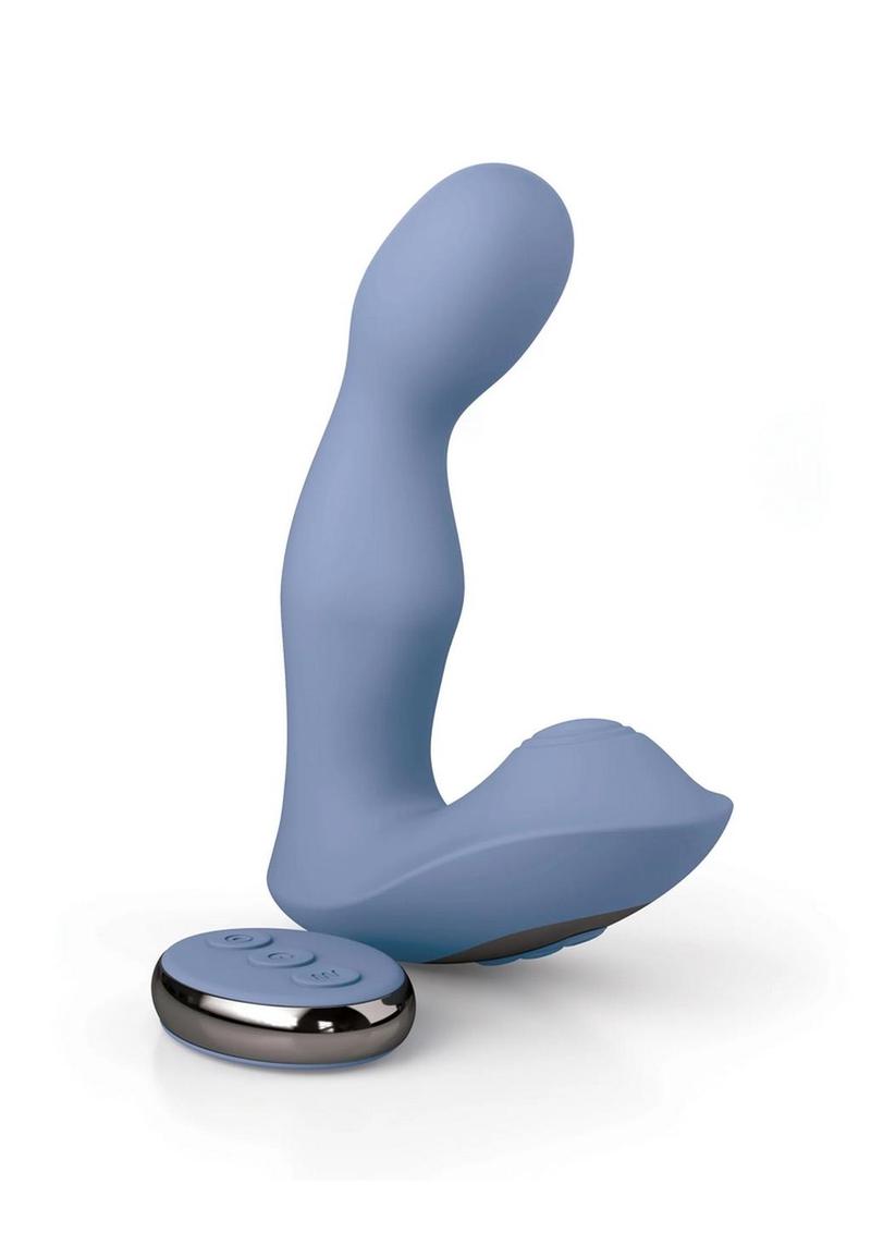 JimmyJane Pulsus P-Spot Rechargeable Silicone Dual Stimulator with Remote Control - Blue