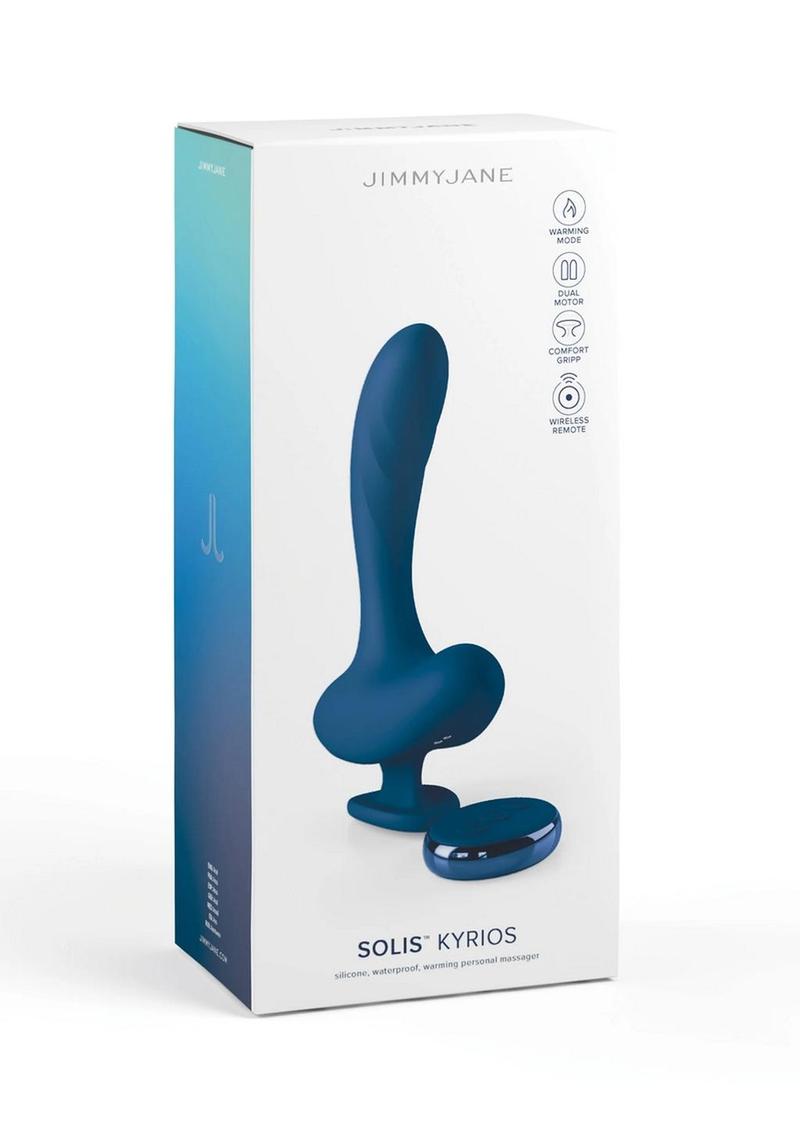 JimmyJane Solis Kyrios Rechargeable Silicone Prostate Massager with Remote Control - Blue