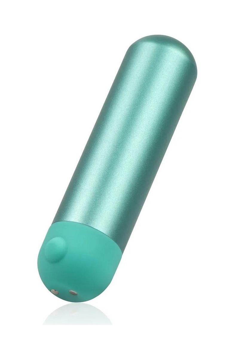 JimmyJane Mini Chroma Metal Rechargeable Bullet with Remote Control - Teal