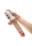 Dr. Skin Platinum Collection Silicone Dr. Hammer Rechargeable Thrusting Dildo with Handle and Remote Control 7in - Vanilla