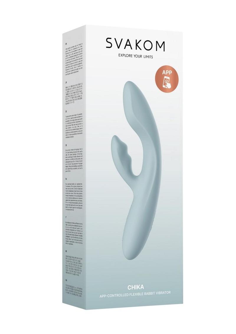 Svakom Chika Rechargeable Silicone App Control Rabbit Vibrator - Gray