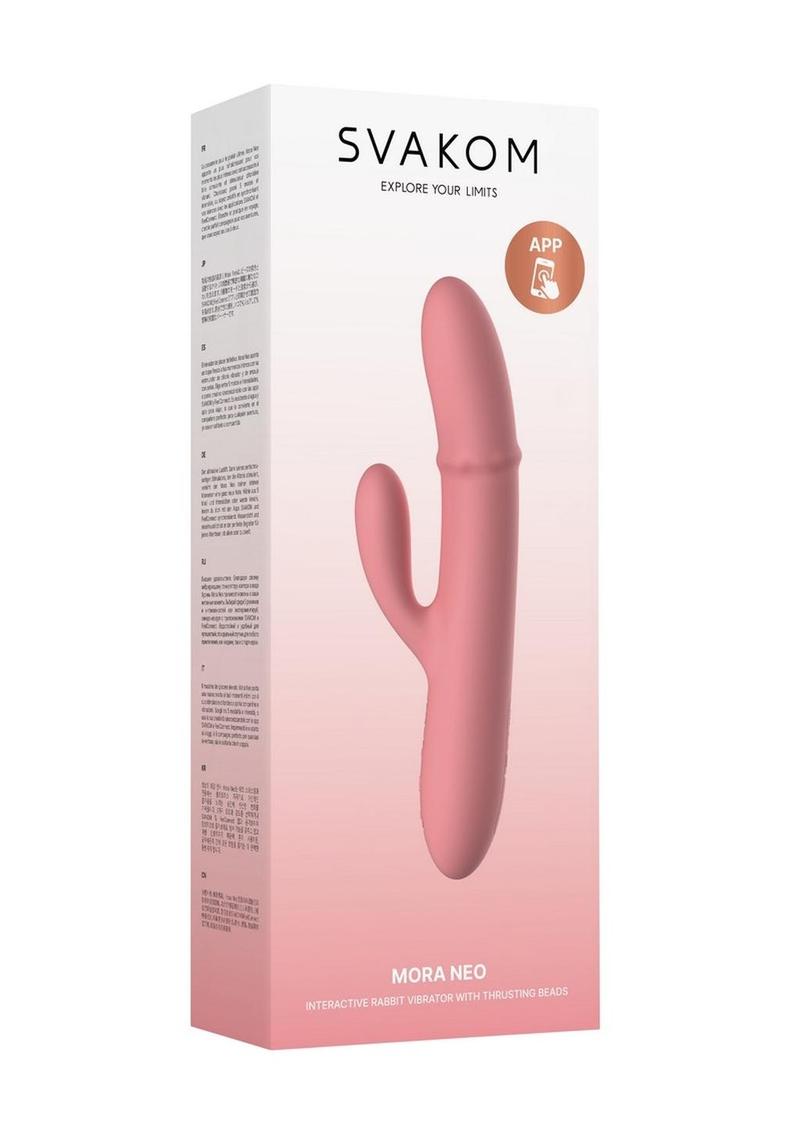 Svakom Mora Neo Rechargeable Silicone App Control Rabbit Vibrator - Pink
