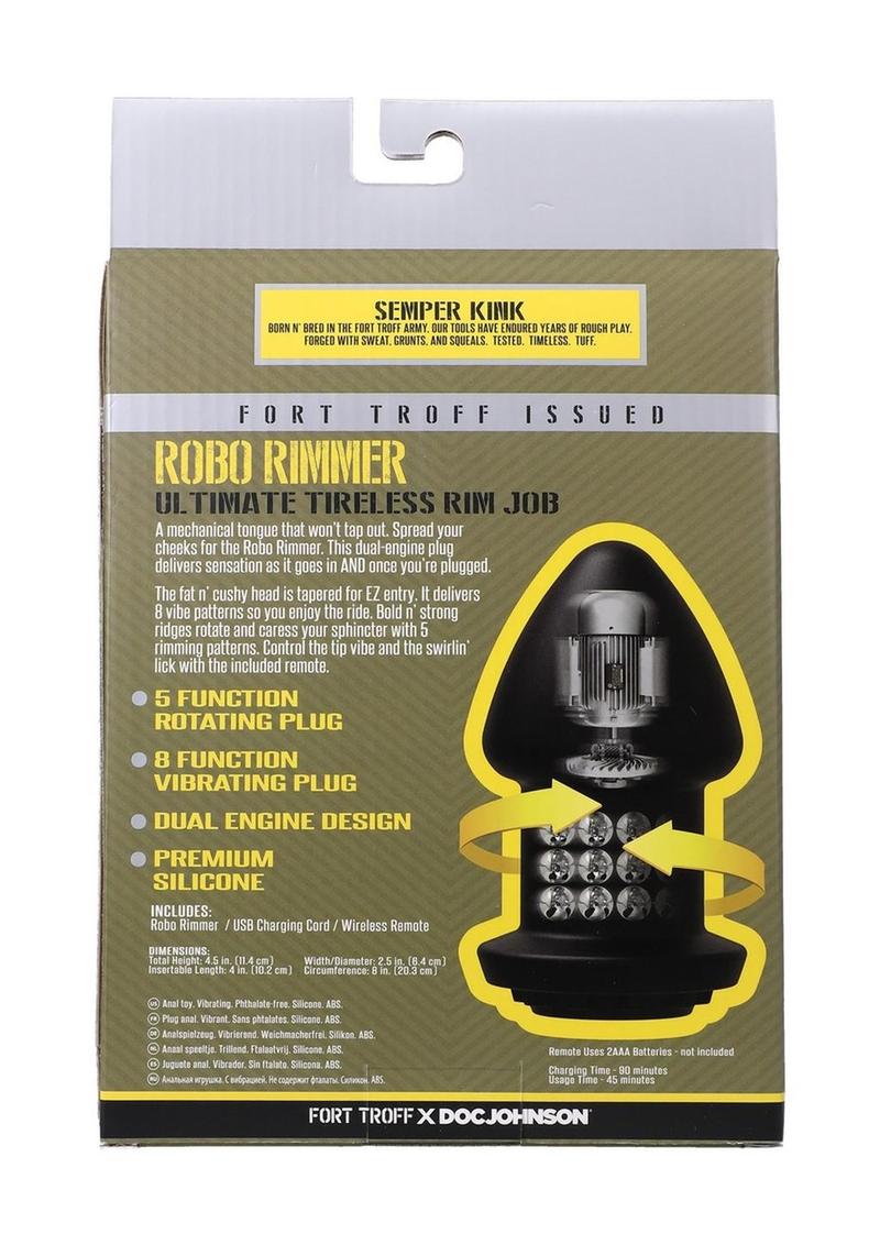 Fort Troff Robo Rimmer Rechargeable Silicone Anal Plug - Black