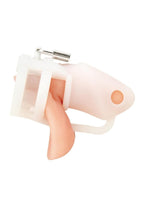 Blue Line Silicone Cock Cage with Ball Divider Small 2in - White