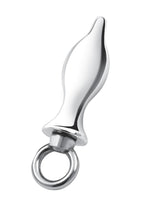 Blue Line Metal Tapered Butt Plug with Loop Hardware 2.5in - Stainless Steel