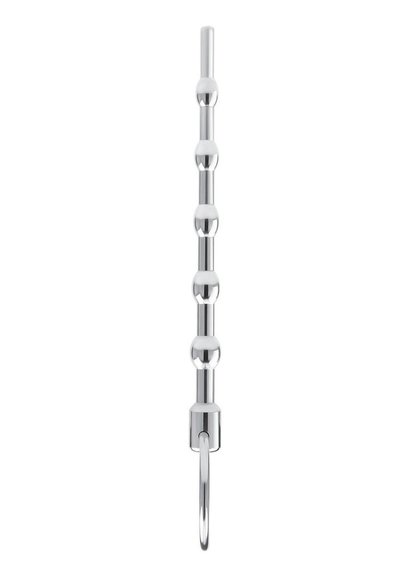 Blue Line Beaded Urethral Sound 4.5in - Stainless Steel