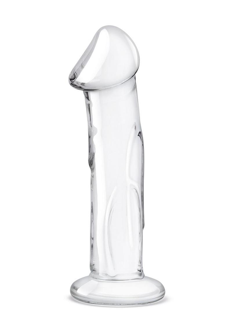 Gläs 6" Glass Dildo with Veins and Flat Base