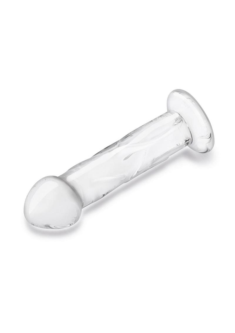 Gläs 6" Glass Dildo with Veins and Flat Base