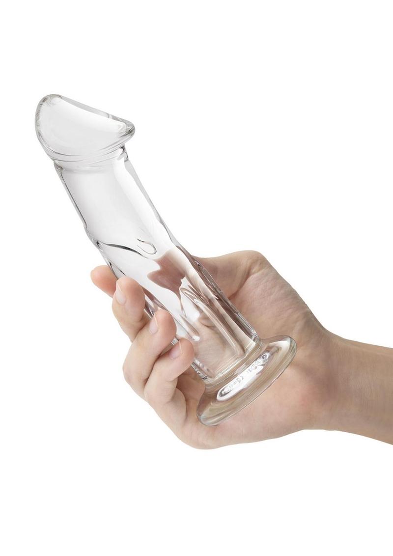 Gläs 6" Glass Dildo with Veins and Flat Base