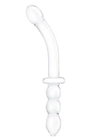 Gläs 12" Girthy Ribbed P-Spot Glass Dildo with Handle Grip Double End