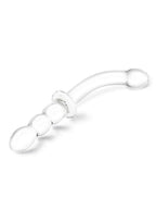 Gläs 12" Girthy Ribbed P-Spot Glass Dildo with Handle Grip Double End