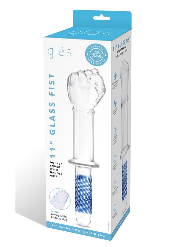 Gläs 11" Fist Double Ended Glass Dildo with Handle Grip