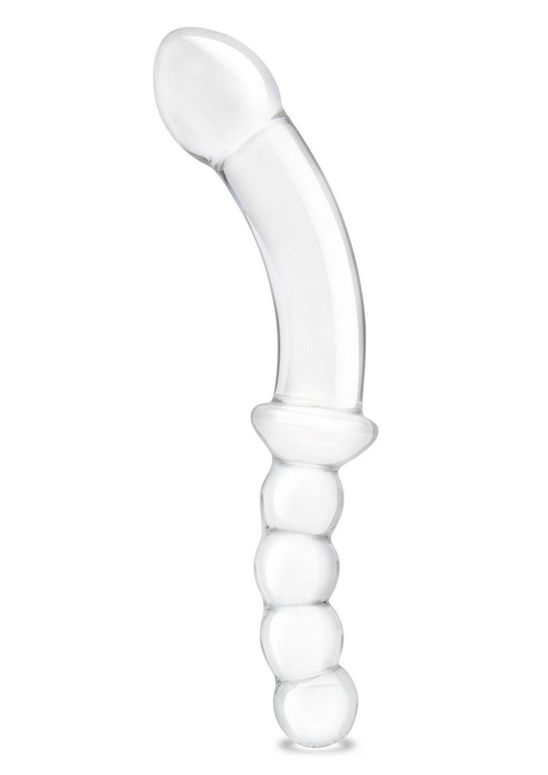 Gläs 12.5" Girthy Double Sided Glass Dong with Anal Bead Grip Handle