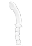 Gläs 12.5" Girthy Double Sided Glass Dong with Anal Bead Grip Handle