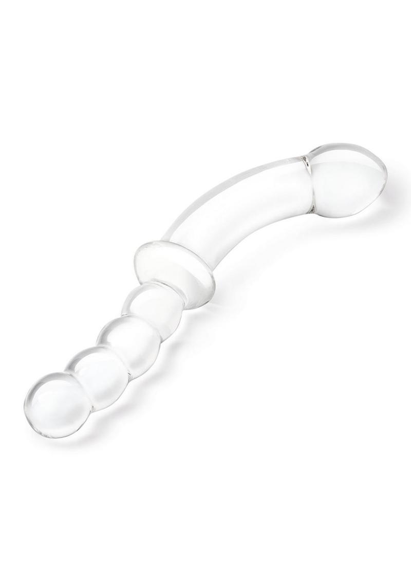 Gläs 12.5" Girthy Double Sided Glass Dong with Anal Bead Grip Handle