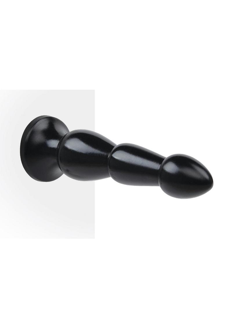 Lux Fetish Ribbed Butt Plug 9in - Black