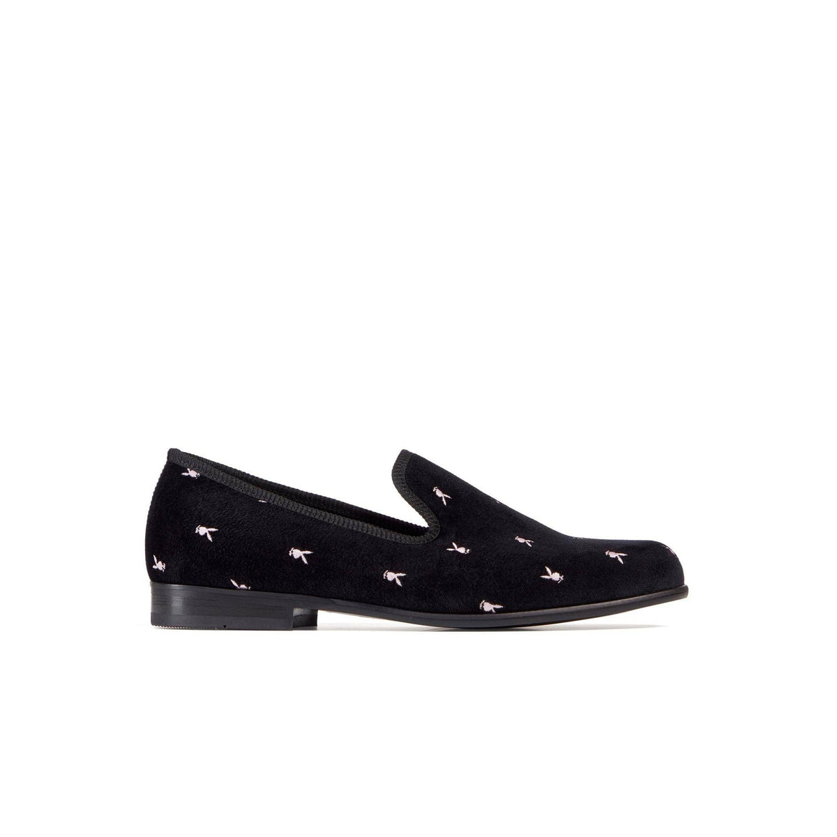 PLAYBOY Duke + Dexter Velvet Mini Rabbit Head Loafers