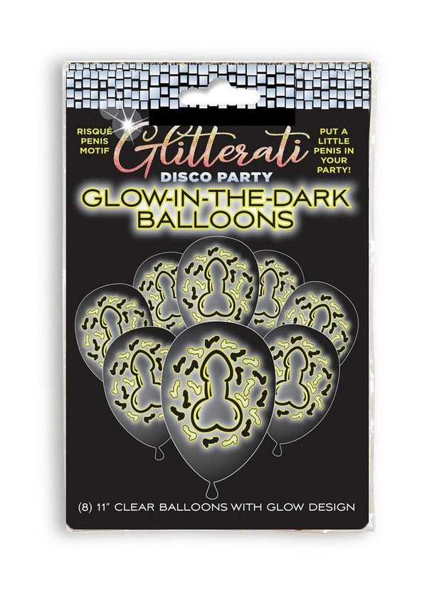 Glitterati Penis Glow in The Dark Balloons (8 per Pack)