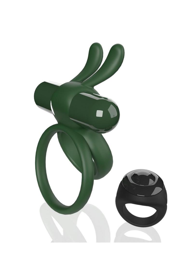 Screaming O Ohare XL Rechargeable Silicone Vibrating Cock Ring with Remote Control - Green