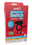 Screaming O Switch Silicone Rechargeable Vibrating Ring with Remote Control - Black