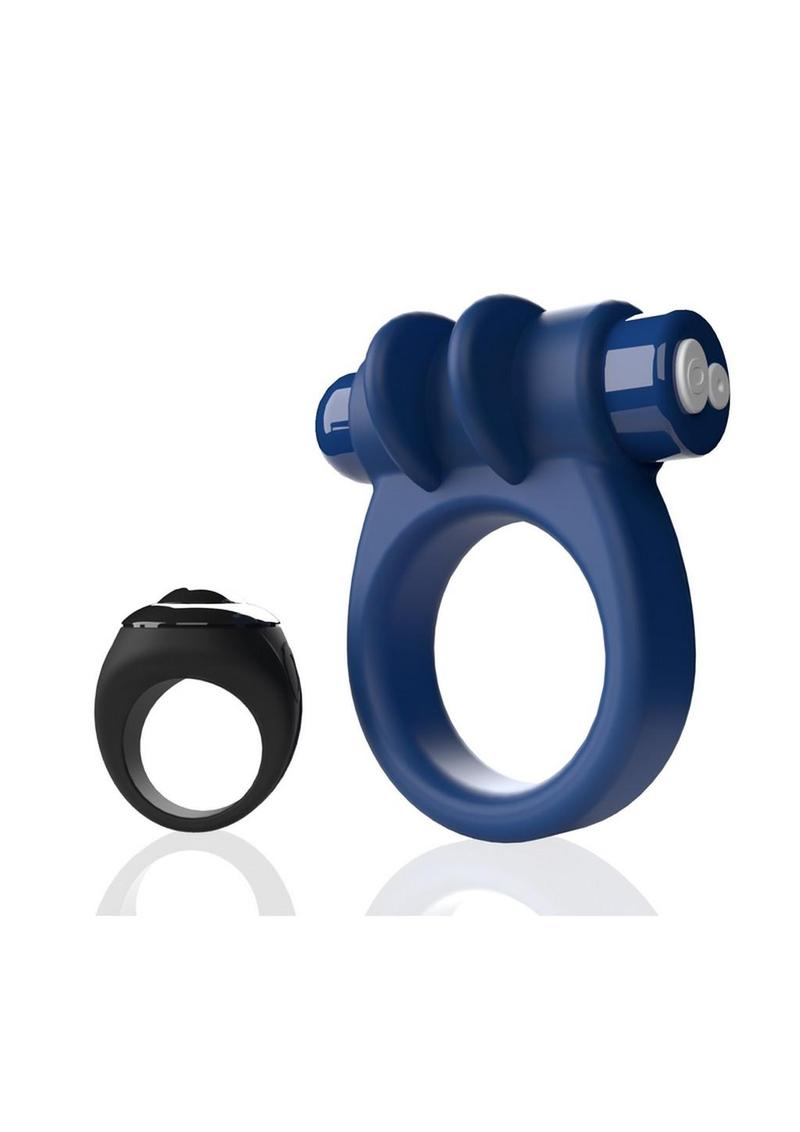 Screaming O Switch Silicone Rechargeable Vibrating Ring with Remote Control - Blue