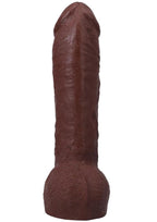 The Realistic Cock with Balls Ultraskyn Hung with Removable Vac-U-Lock Suction Cup 12in - Chocolate
