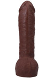 The Realistic Cock with Balls Ultraskyn Hung with Removable Vac-U-Lock Suction Cup 12in - Chocolate