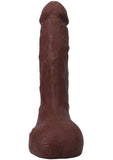 The Realistic Cock with Balls Ultraskyn Squirting with Removable Vac-U-Lock Suction Cup 9.5in - Chocolate
