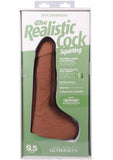 The Realistic Cock with Balls Ultraskyn Squirting with Removable Vac-U-Lock Suction Cup 9.5in - Caramel