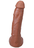 The Realistic Cock with Balls Ultraskyn Squirting with Removable Vac-U-Lock Suction Cup 9.5in - Caramel