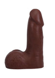 The Realistic Cock with Balls Ultraskyn Removable Vac-U-Lock Suction Cup 5in - Chocolate
