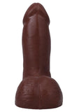 The Realistic Cock with Balls Ultraskyn Removable Vac-U-Lock Suction Cup 5in - Chocolate