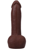 The Realistic Cock with Balls Ultraskyn Removable Vac-U-Lock Suction Cup 7in - Chocolate