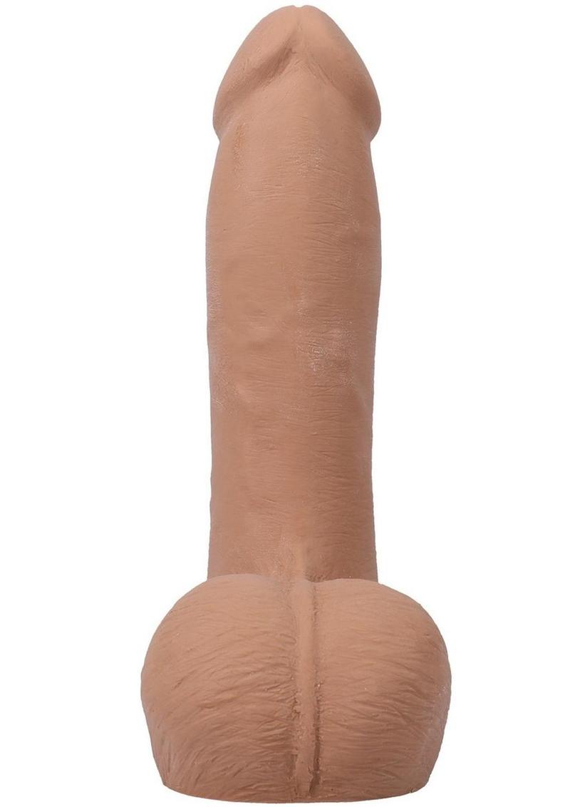 The Realistic Cock with Balls Ultraskyn Removable Vac-U-Lock Suction Cup 7in - Caramel