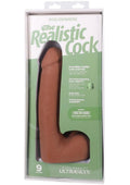 The Realistic Cock with Balls Ultraskyn Removable Vac-U-Lock Suction Cup 9in - Caramel