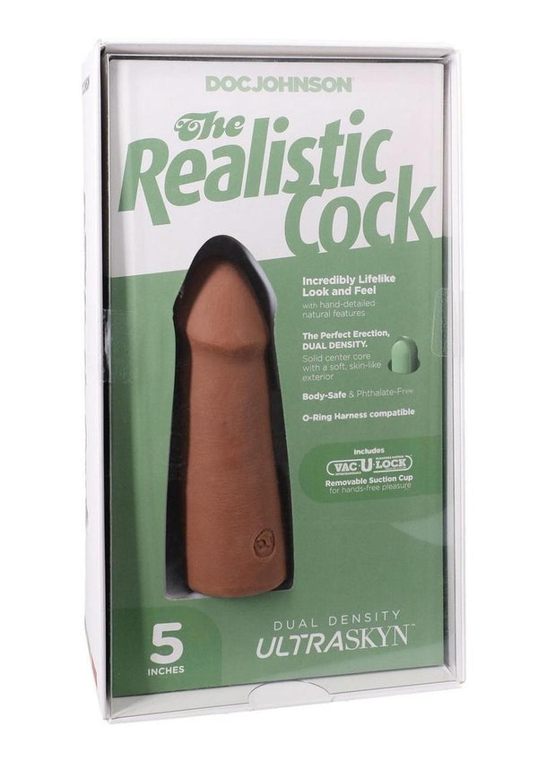 The Realistic Cock Ultraskyn Removable Vac-U-Lock Suction Cup 5in - Caramel