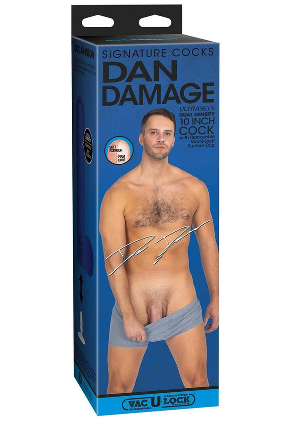 Doc Johnson Signature Cocks Ultraskyn Dan Damage Dildo with Removable Suction Cup 10in - Vanilla
