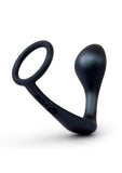 B-Vibe Ringer Silicone Cock Ring with Anal Plug - Black