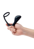 B-Vibe Ringer Silicone Cock Ring with Anal Plug - Black