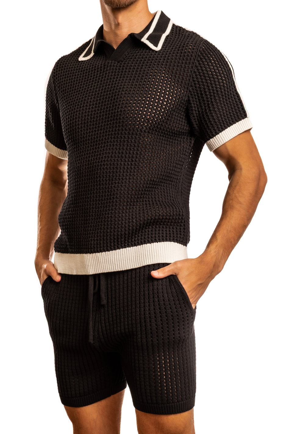 Matteo Crochet Knit Pull Over Shirt by Jack Adams - Two Colors