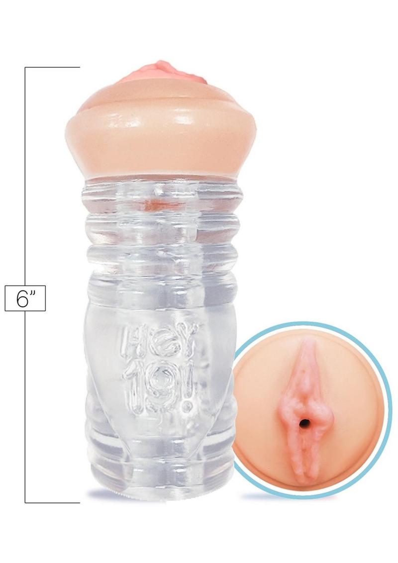 Hey 19!, ClearStroke Dual End Pussy Leah Gotti - Clear/Vanilla
