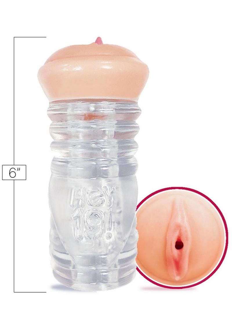 Hey 19!, ClearStroke Dual End Pussy Haley Spades - Clear/Vanilla