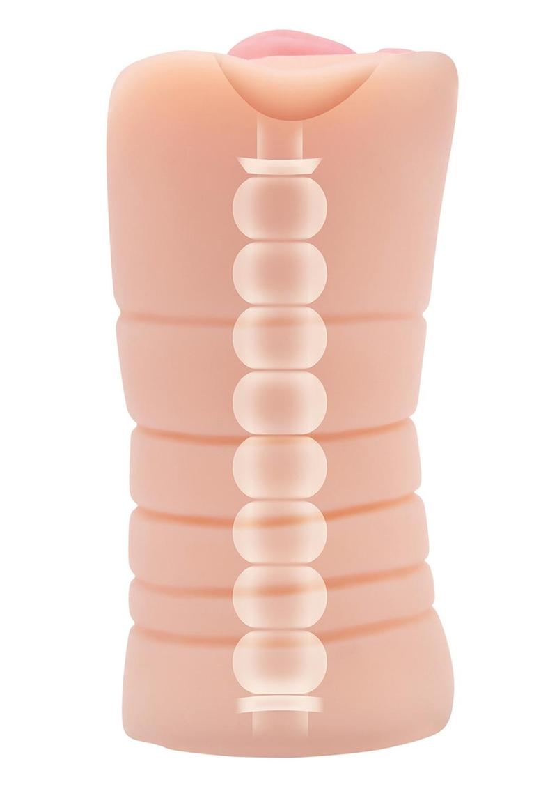 Zolo Stroke Off Vibrating Rechargeable Pussy Stroker - Vanilla