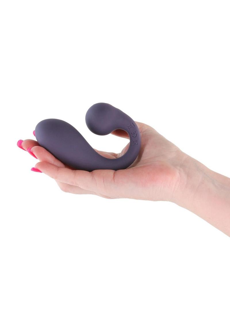 Secrets Maple Rechargeable Silicone G-Spot Warming Vibrator with Clitoral Stimulation and Remote Control - Purple